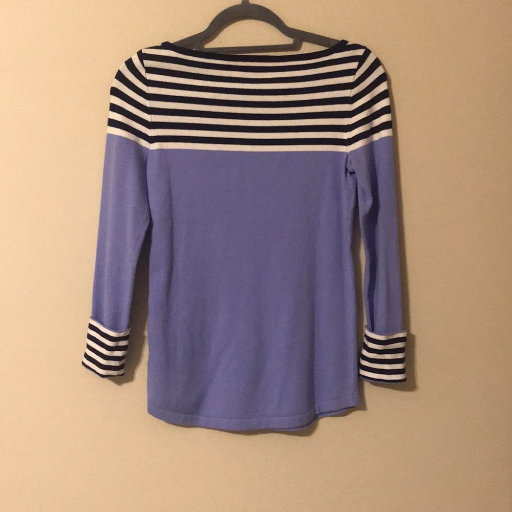 🌴Lilly Pulitzer Lavender and Navy Stripe Sweater - Picture 5 of 5